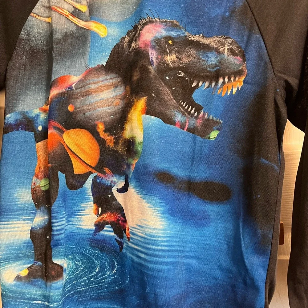 💛 NWT Boys Space Dino Pajama Set - Black and Blue